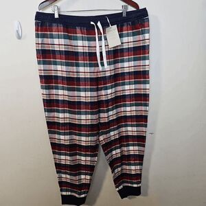 Garnet Hill Organic-Pima-Cotton Flannel Pajama Jogger Pants NWT Men's NWT Size X